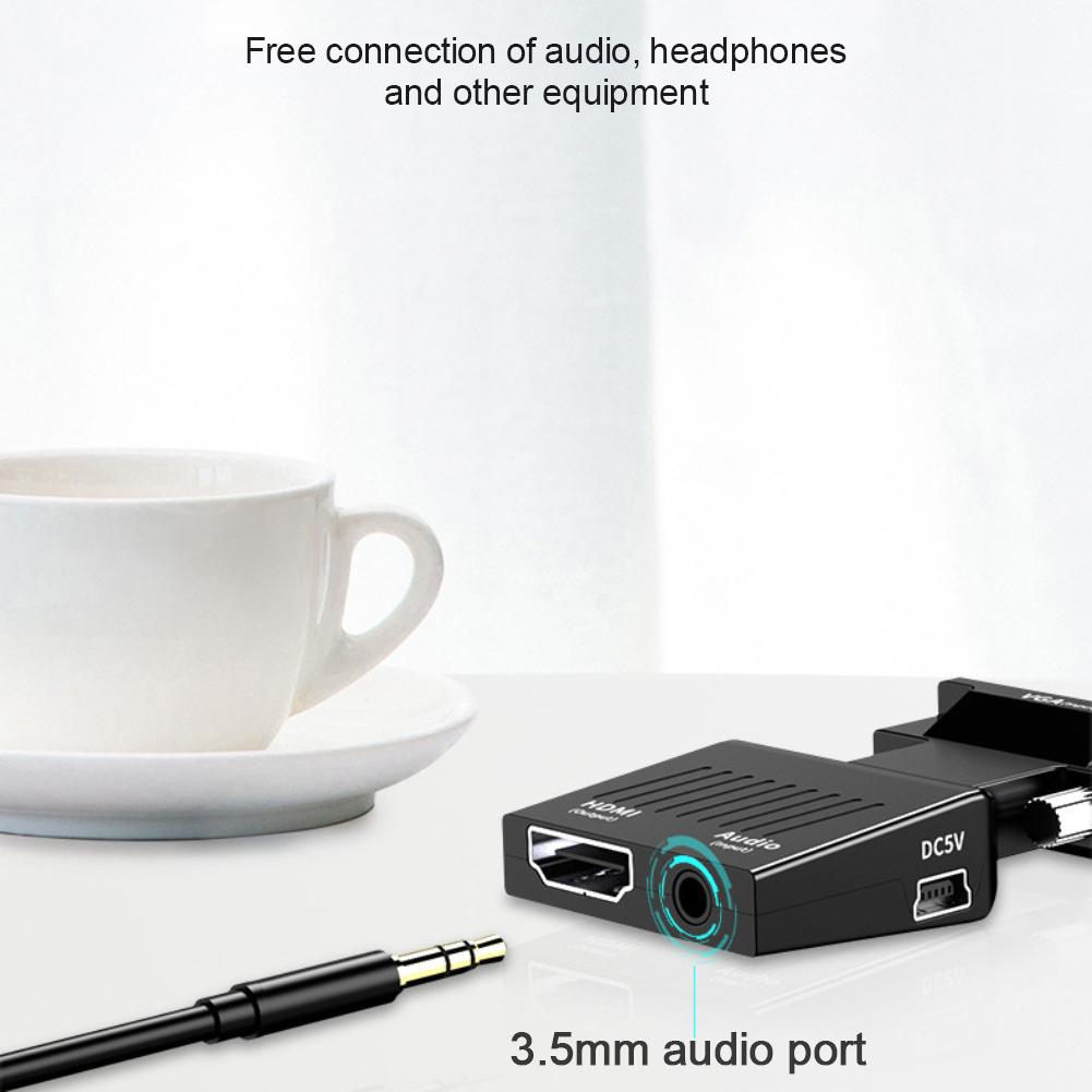 HD 1080P Adapter VGA To HDMI/HDMI To VGA Converter HDMI Female To VGA Male Converter With Audio For PC Laptop To HDTV Projector