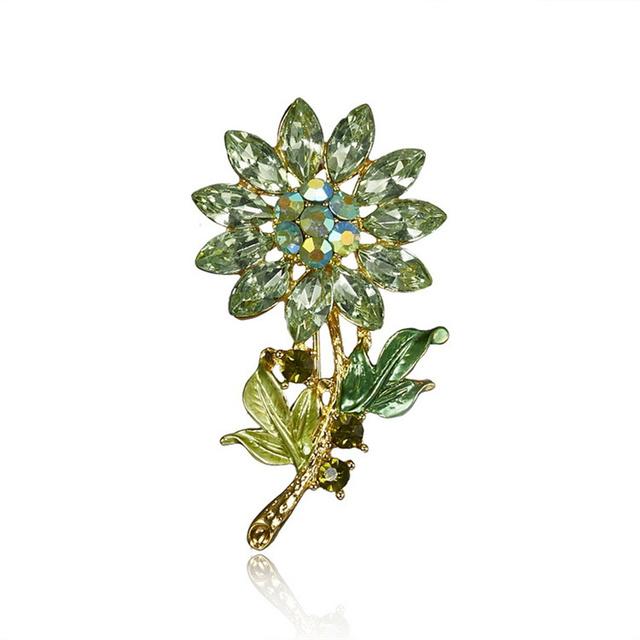 Fashionable Stylish Rhinestone Brooches Creative Flowers Rhinestone Alloy Metal Pin Brooch Jewelry Clothing AccessoriesFashion Jewelry