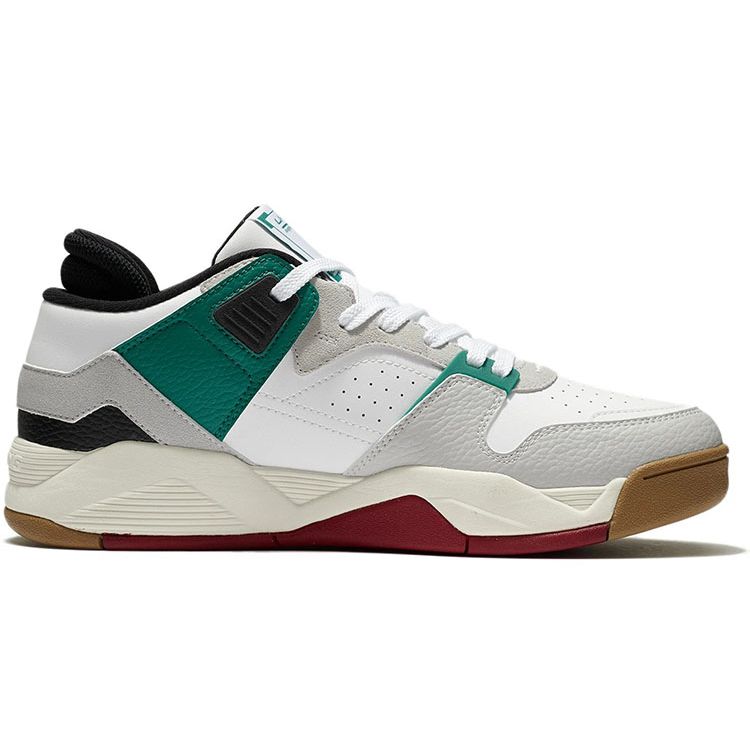 Li Ning Anti-Slip Shock Absorption Low-Top Retro Basketball Shoes Men Sneakers Gray Green AGBS031-1