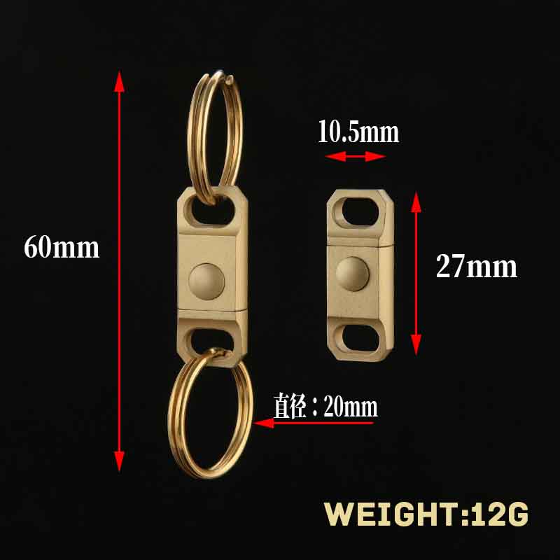 Brasss Quick Release Keyring EDC Connecting Buckle Double Headed Quick Pull Buckle Portable Mountaineering Buckle