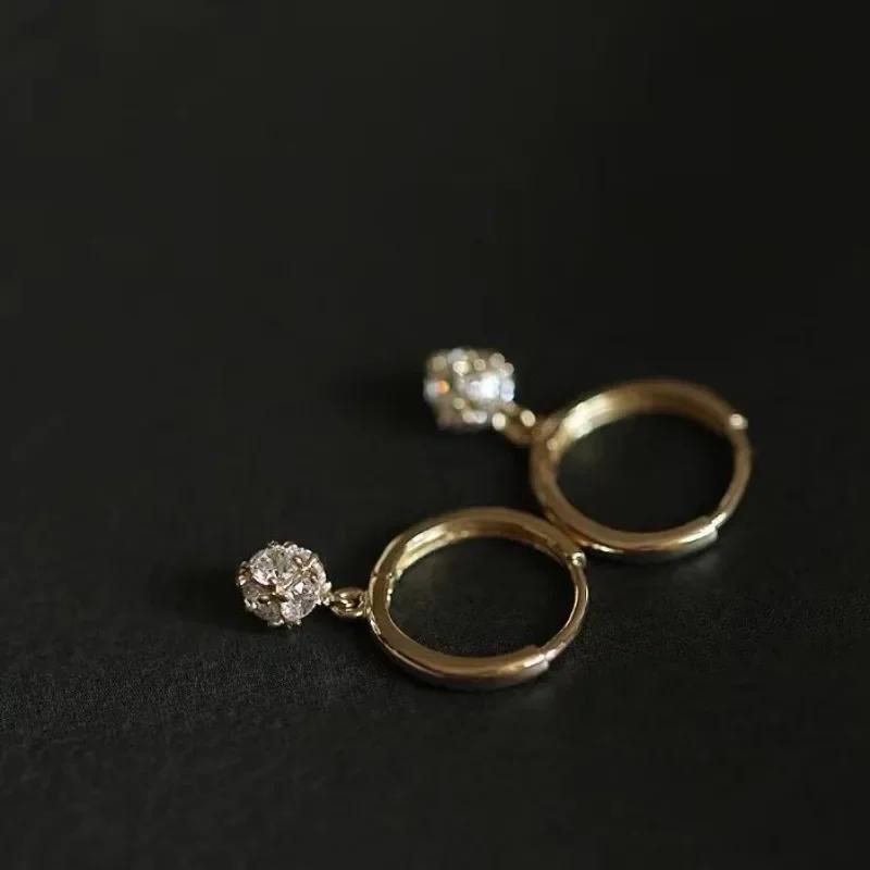 Stop Cynku Stop Cynku Igła Kryształ Cyrkon Złote Okrągłe Kolczyki Geometryczny Kwiat Cyrkonie Koło Klasyczne Kolczyki Cyrkon Prezenty na Imprezę