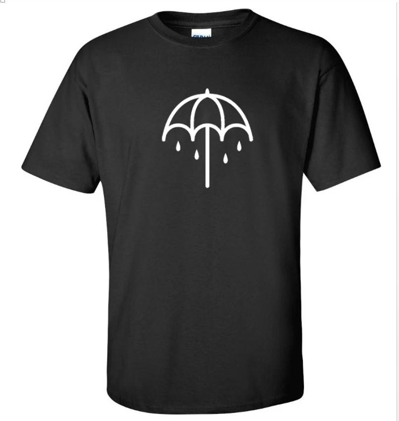 

РЕДКАЯ Мужская черная футболка Bring me the horizon с логотипом-зонтиком, Рок-группа, Размеры S-5XL, Унисекс S