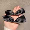 Lystrfac Korean Long Ribbon Bow Hairpin for Women Girls Hairclip Bangs Hairgrips Cute Back Head Top Clip Hair Accessories