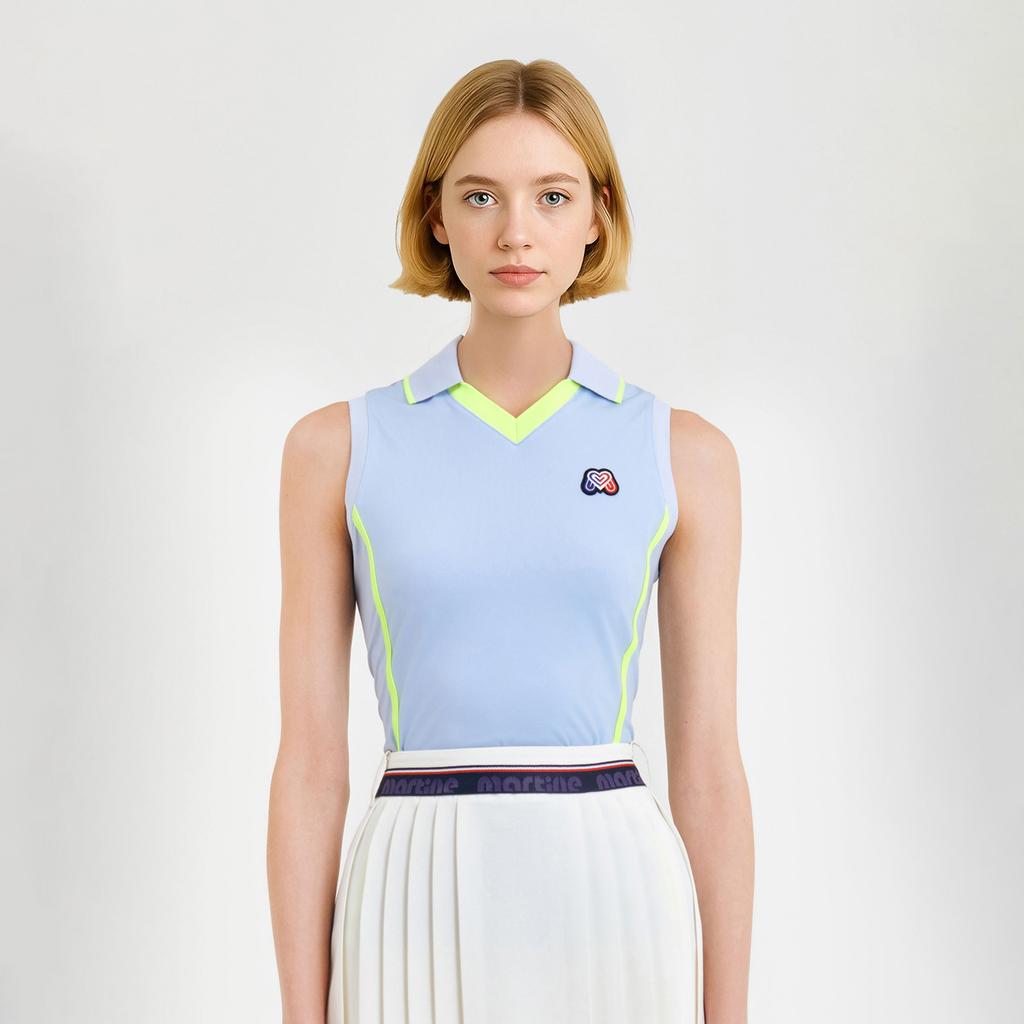 MARTINE GOLF Color Point Sleeveless Shirts_S/Blue