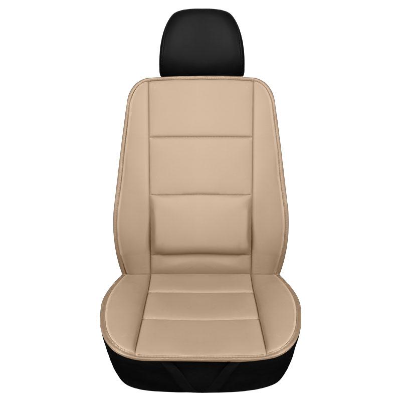 

1 шт. Интегрированная подушка на переднее сиденье автомобиля из искусственной кожи, защита сиденья автомобиля, противоскользящая и износостойкая, подходит для большинства автомобилей Artificial Leather&Four Seasons бежевый
