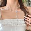 [Peach Tea] Flower Spring Day, Flower Pearl Long Necklace Women's New Seaside Clavicle Neck Chain Accessories