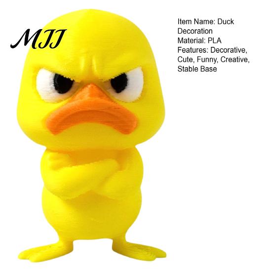 Exquisite Crafts for Colleagues 3D Printed Yellow Duck Figurine, Funny Statue with Vivid Expressions, Healing Desk Companion Cute Miniature