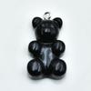 Large Resin Cartoon Bear Keychain with Transparent Sequin Pendant