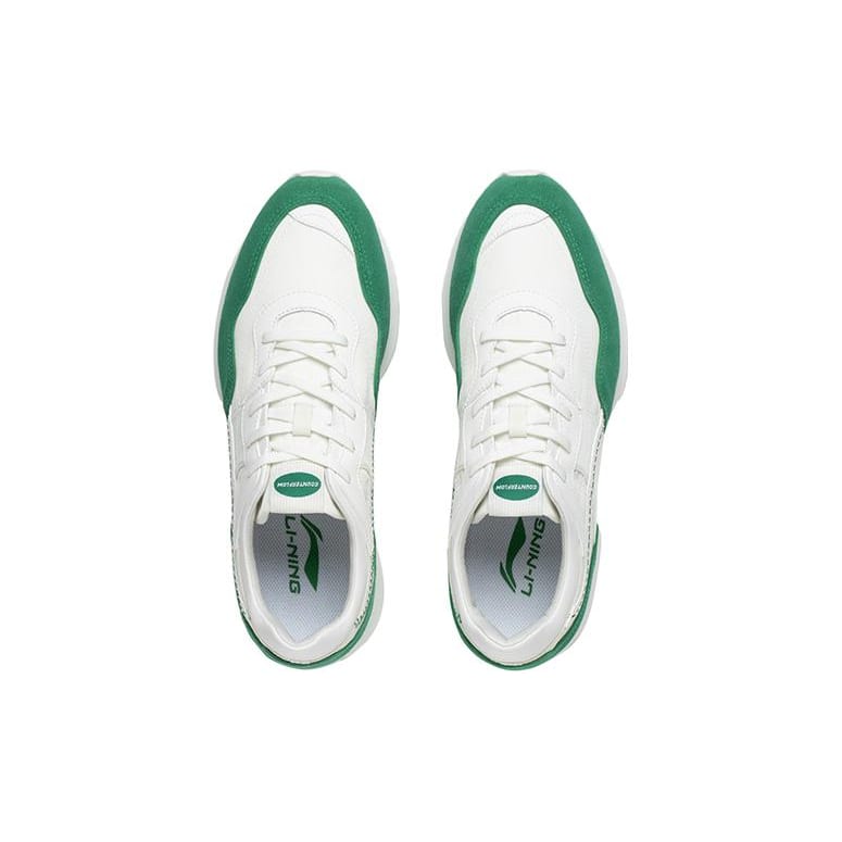 Li Ning CF Forest Woven Abrasion Resistant Breathable Low top Casual Shoes Men's White Green AGCT173-5
