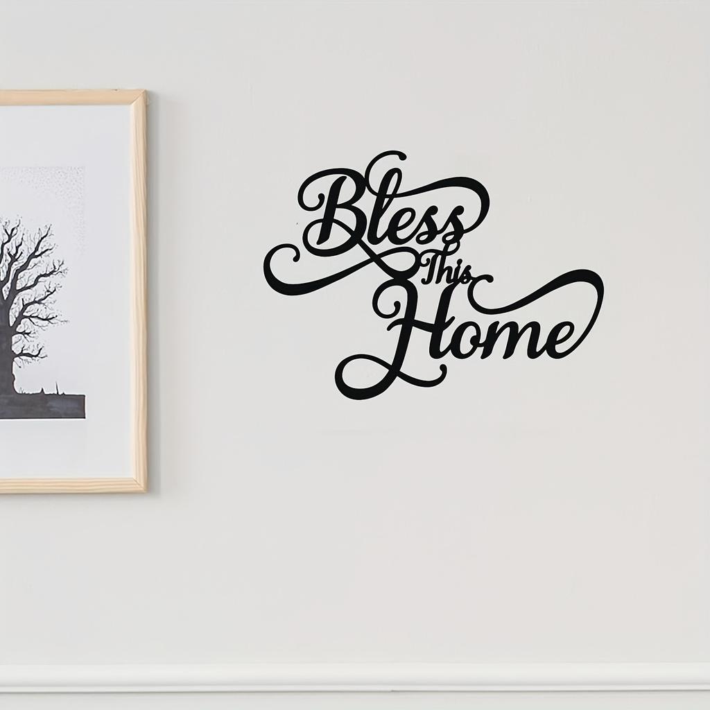 Metal Wall Art Home Blessing Sign, Entryway Living Room Decor, Halloween Christmas New Year Gift
