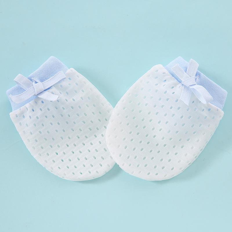 Neugeborenen Anti-Kratz Atmungsaktive Eis Seide Handschuhe, Weiches Handgelenk, 0-6 Monate, Handschutz