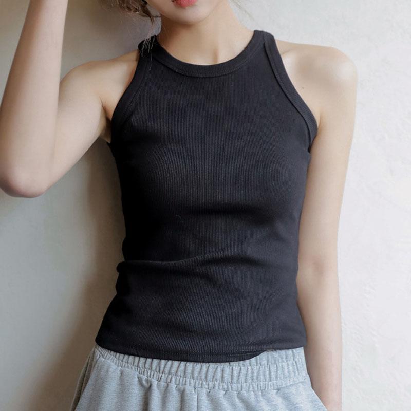Canottiera Donna Elegante Senza Maniche – Tank Top Girocollo In Cotone, Elasticizzata, Per Jogging, Yoga E Fitness – Modello Estivo
