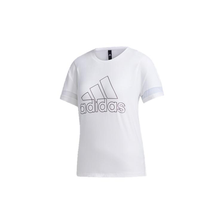 (WMNS) adidas Sports Stylish Round Neck Short Sleeve White Women s GJ9022 S
