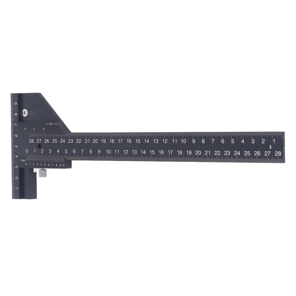 0 to 280mm T Shaped Ruler Aluminum Alloy Accurate Scale Multifunctional Woodworking Ruler for Measuring and Marking