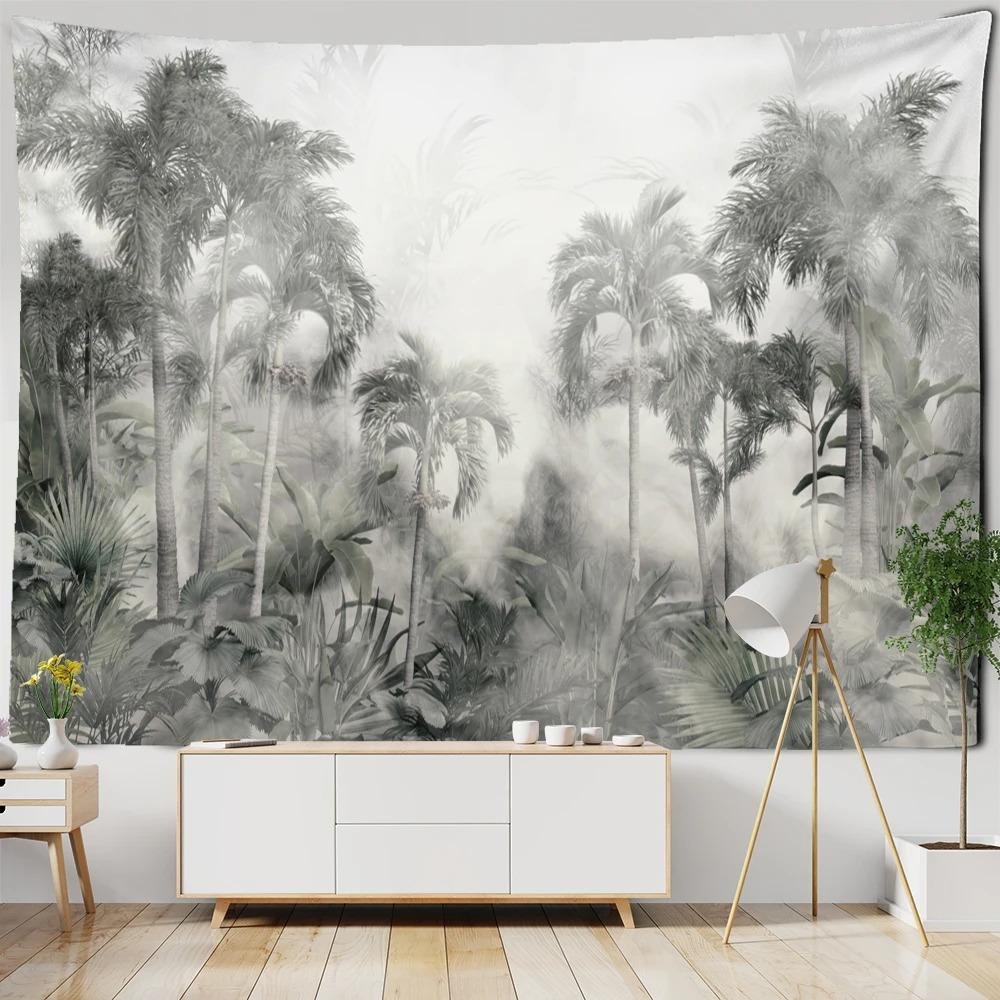 Tropical Plant Garden Wall Hanging Bedroom Wallpaper Living Room Decoration Cloth Hanging Cloth Wall Hanging