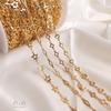 14K Gold Korean Handmade Copper Chain Bag with Star, Heart, Rhombus, and Four-Leaf Clover Charms for DIY Jewelry.