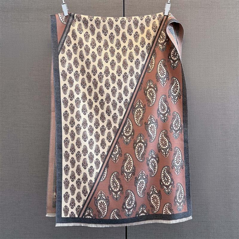 New fashionable cashew flower printing splicing scarf women's autumn and winter versatile neck protection shawl warm and cold scarf
