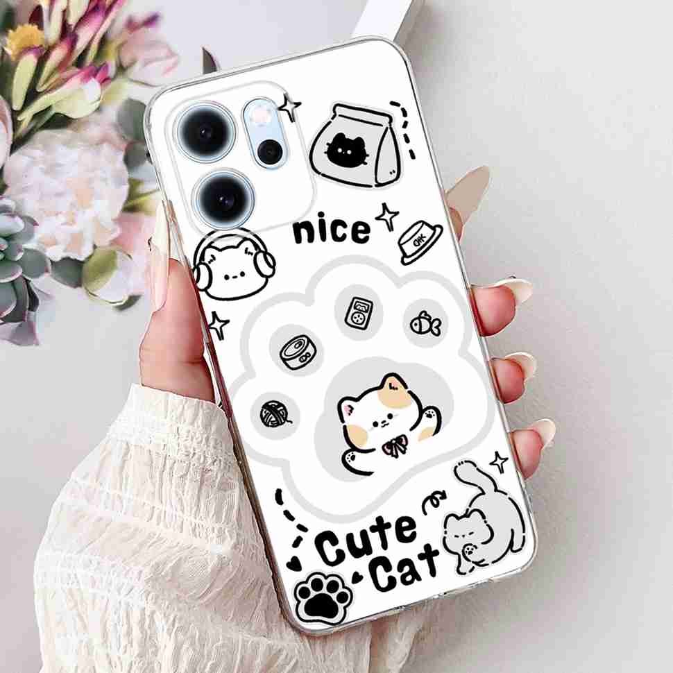Für Oppo Reno14 F 5G CPH27436.57" Hülle Bunte Schmetterlingsblumen TPU Weiche Silikonhülle Für Oppo Reno 14 F RENO14F Handyhüllen