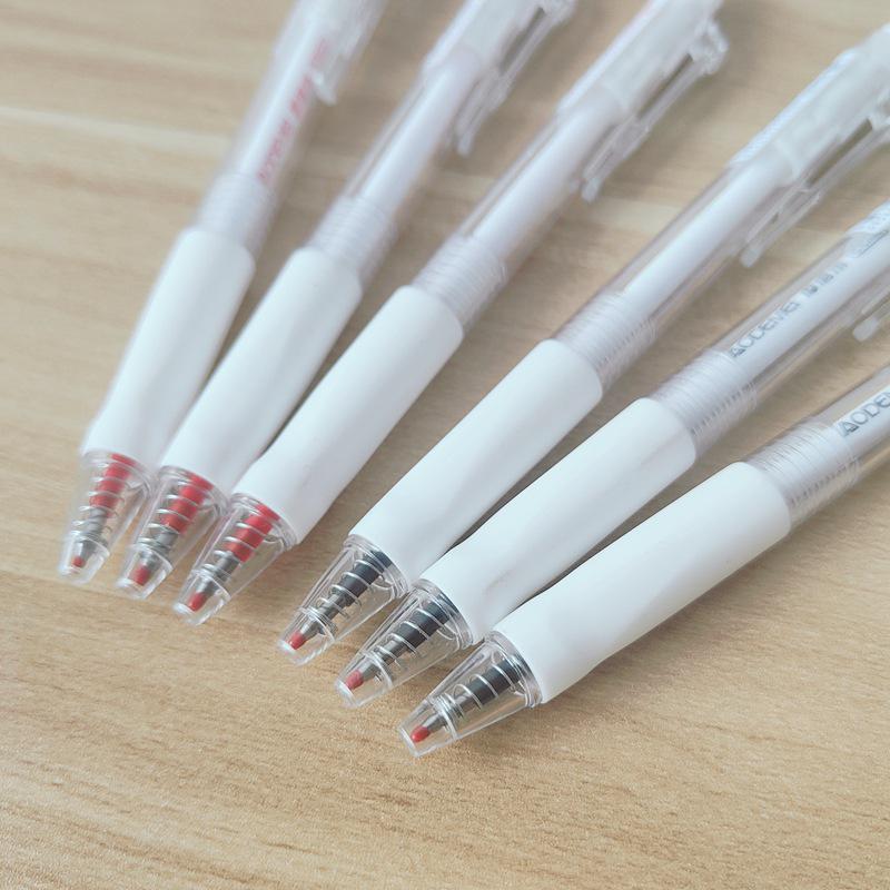 Mò Mò Lè Slim 3-Color Clickable Erasable Gel Pen (0.5mm) - Crystal Blue, Black & Red