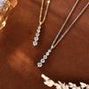 New 5-Stone DVVS1 Moissanite LuxuriousStraight Gradient V-Neck Calabash Long Collarbone Chain Fashion Pendant Necklace for Women