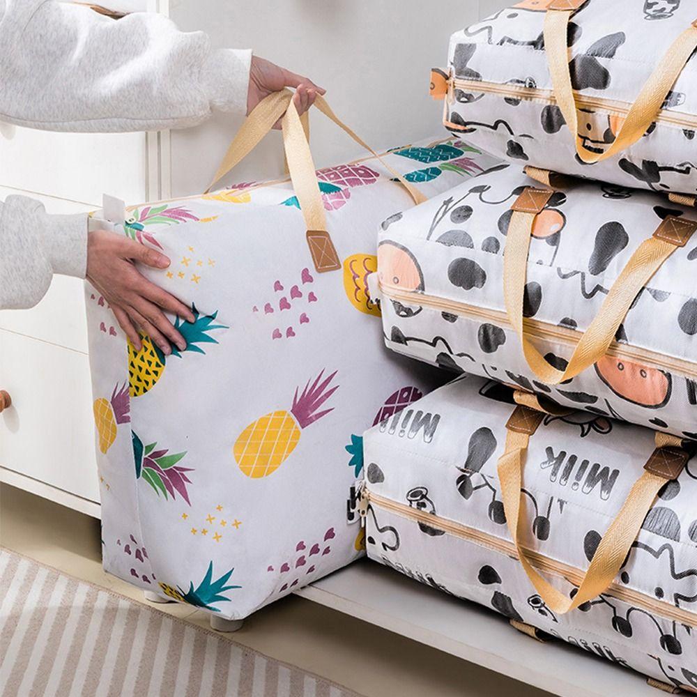 Folding Clothes Storage Organiser Cow Pattern Quilt Storage Bag Travel Compression Bag  Home