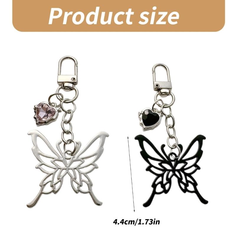 Fashionable Sturdy Alloy Butterfly Bowknot Keychain Charm Pendant Craft Supplies for Phone and Bag Accessories
