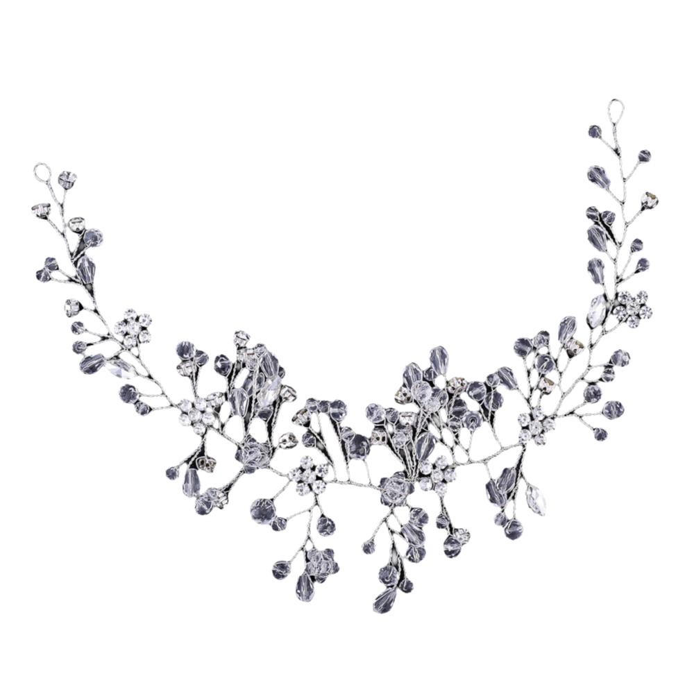 

Свадебные аксессуары для волос серебристого цвета, повязка на голову с жемчугом и стразами, винтажное свадебное украшение для головы серебряный