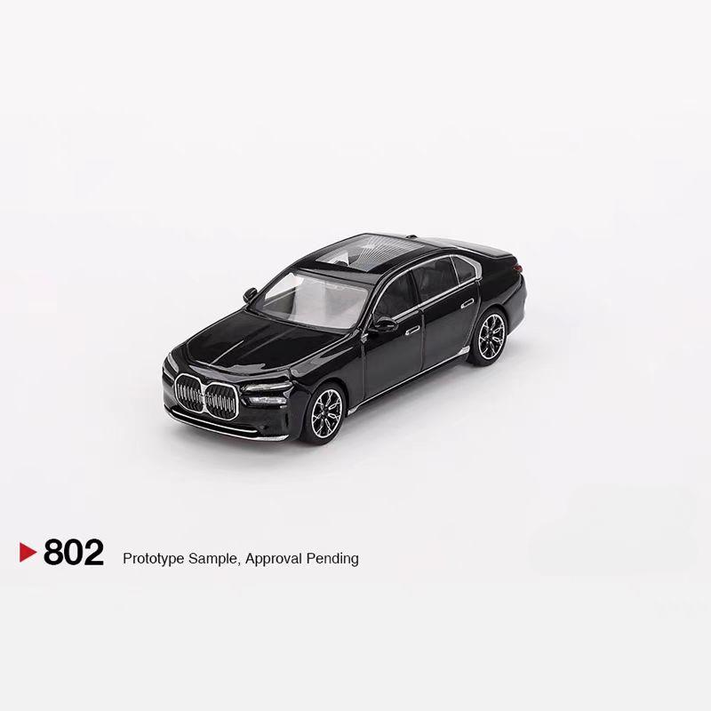МИНИГТ 1:64 i7 eDrive50 Черный Легкосплавный Модель Автомобиля 802#