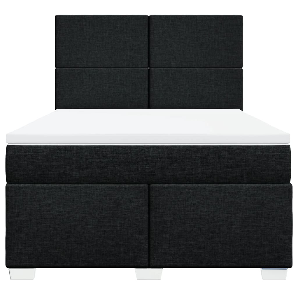 Vidaxl Continental Bed with Mattress, Black, Fabric, 140X190 Cm
