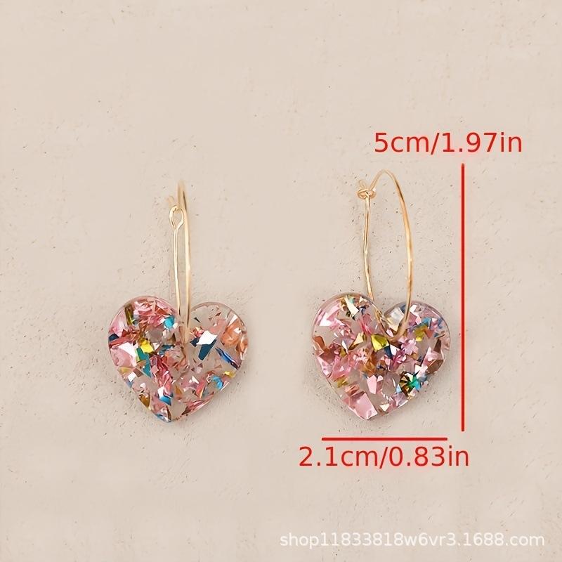 Korean version of fashion gradual change heart earrings temperament personality lady earrings jewelry