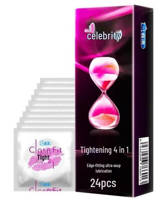 Celebrity Ultra-Thin Dynamic Threaded Condoms: Smooth, Liquid Lubricated, 0.02mm for Stylish, Enhanced Experience.