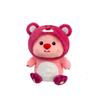Cartoon Strawberry Bear Beaver Ruby Action Figure Into Strawberry Bear Loppy Doll Internet Celebrity Plush Toy Throw Pillow Girl