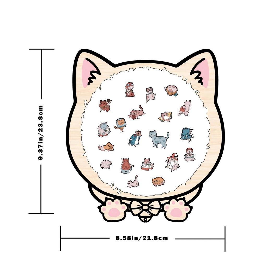 Kitten Puzzle Toy Wooden Special-Shaped Puzzle Low Version Decompression Manual Puzzle