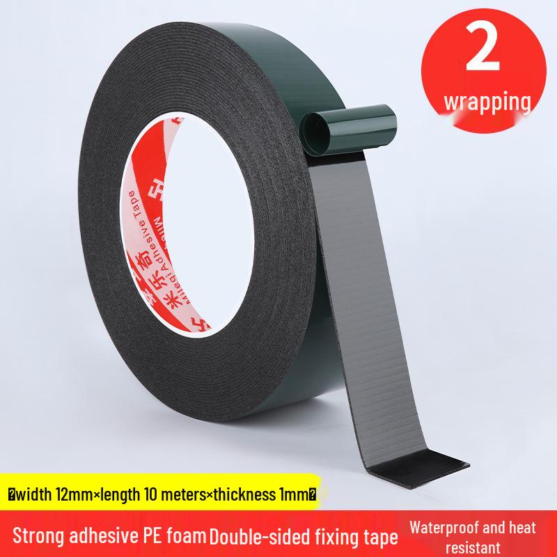 Green Film Double-Sided Tape: High-Temp Resistant, Strong Adhesive, Black Foam for Electrical & Hardware Repair.