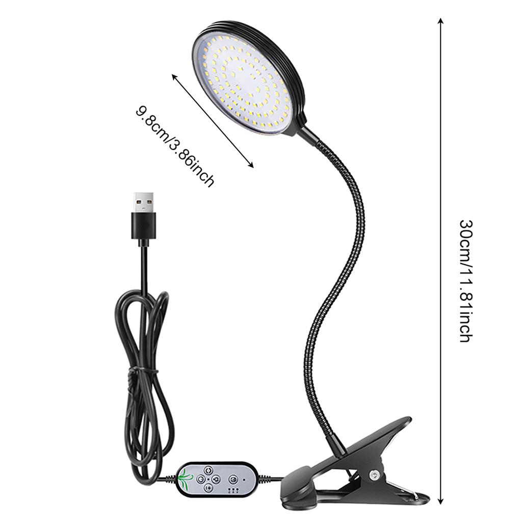 USB Plant Grow Light 78 LEDs Sunlight Full Spectrum Adjustable Desktop Clamp Growing Lamp for Indoor Plants 5 Dimmable