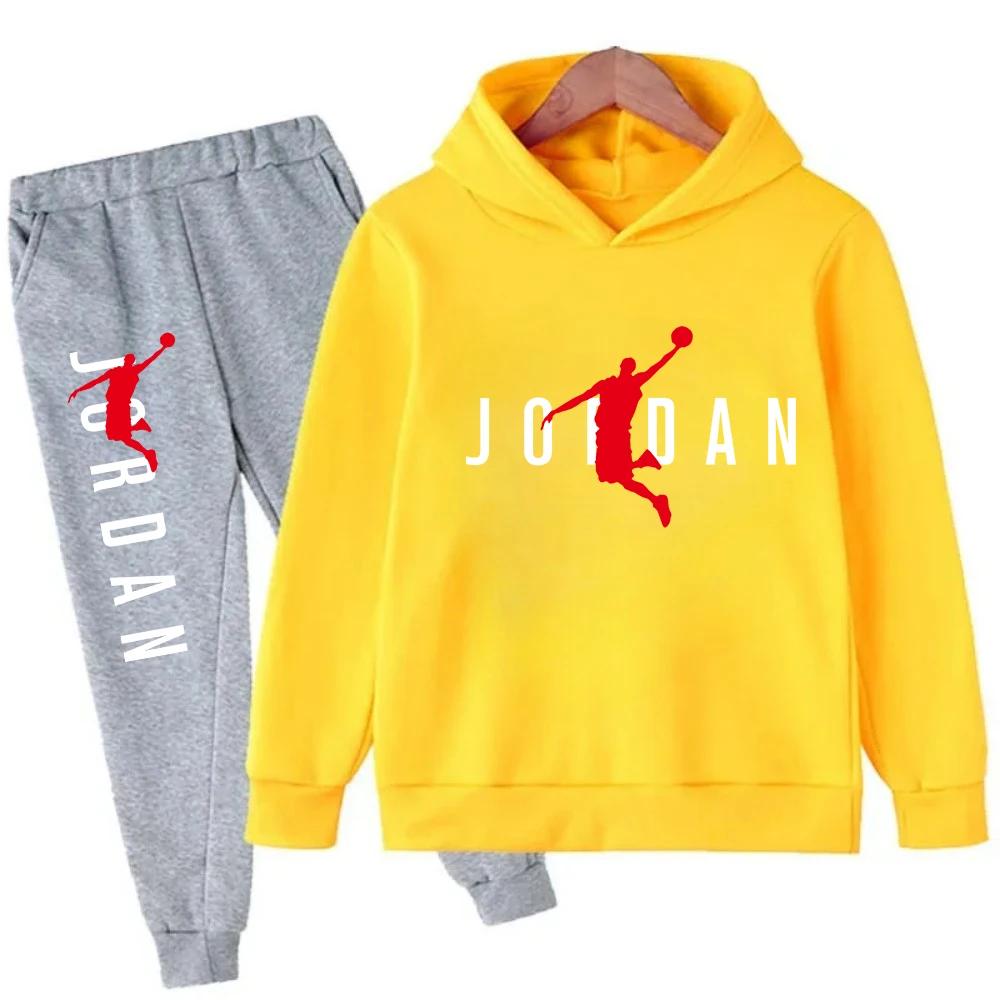 TZWYAutumn Warm Slam Dunk Master Pattern Printed Children Set Hoodie+Pant Suit 2pcs Set Kids Boy Girl Fashion Clothing Tracksuits