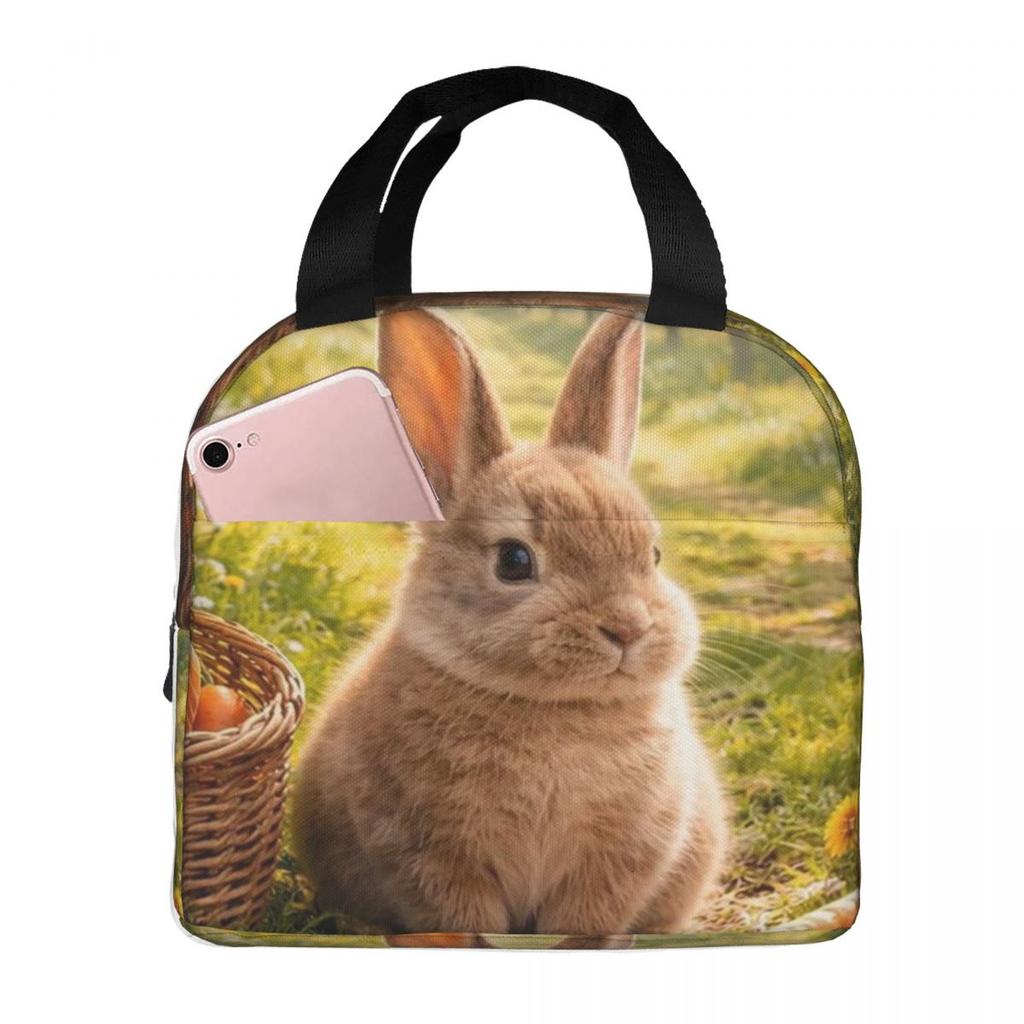 Rabbit In The Forest Anime Insulated Lunch Bag for Women Office Cooler Thermal Food Box Tote Portable Lunch Boxes Container