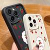 For iPhone 16 Pro 15 14 Plus 13 12 Pro Max 11 Xs Xr 8 7 Cherry Pattern Matte Shockproof Soft Tpu Lens Protection Anti-Fall Candy Color Case Cover