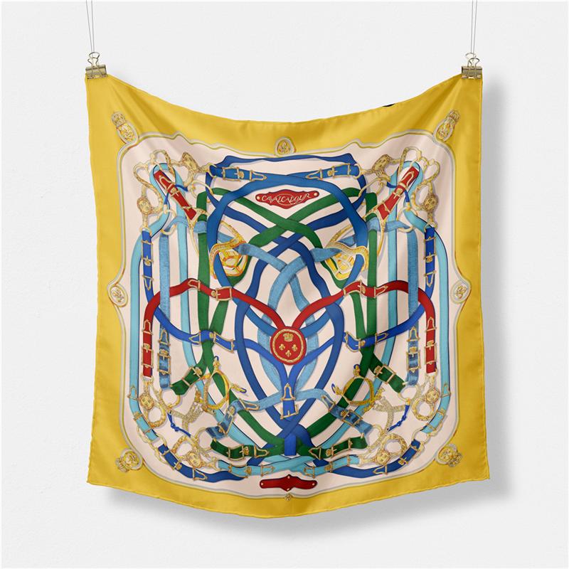 

Твиловый шелковый платок Женский Принт «Расплавленная цепь» Квадратные платки Парео Бандана Маленький хиджаб Фуляр Женский Галстук Повязка на голову Шейный платок 53 см 53CM x 53CM