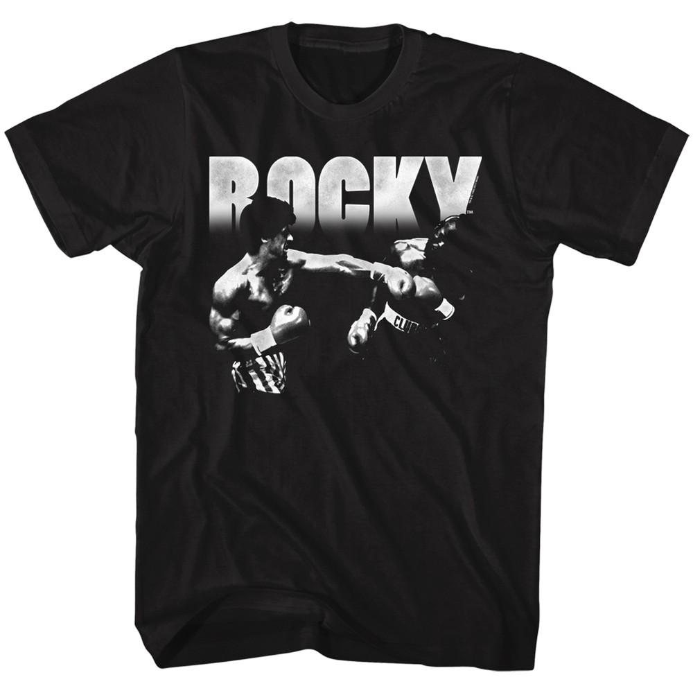 Rocky Balboa Mens T-Shirt Licensed ROCKY KNOCKOUT Black Cotton  SM5XL Unisex T-Shirt XL