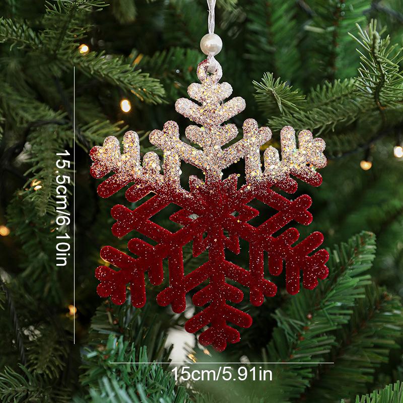 1PC luxurious velvet Christmas decoration easy to hang Christmas decoration exquisite and cute snowflake deer pendant