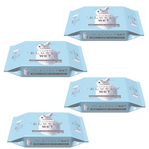 Nepia Buttocks Celeb Wet Refill, 60 Count (Set of 4)