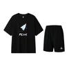 Peak Cartoon Letter Print Round Neck T-Shirt Ice Feel Quick Dry Breathable Simple Short Sleeve Two-Piece Running Suit Unisex Tops DF6426911512