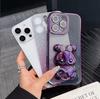 iPhone 17 Rhinestone Gradient Case with Diamond Rabbit Stand for Apple 16 Pro Max - Glitter Shockproof Case for iPhone 15