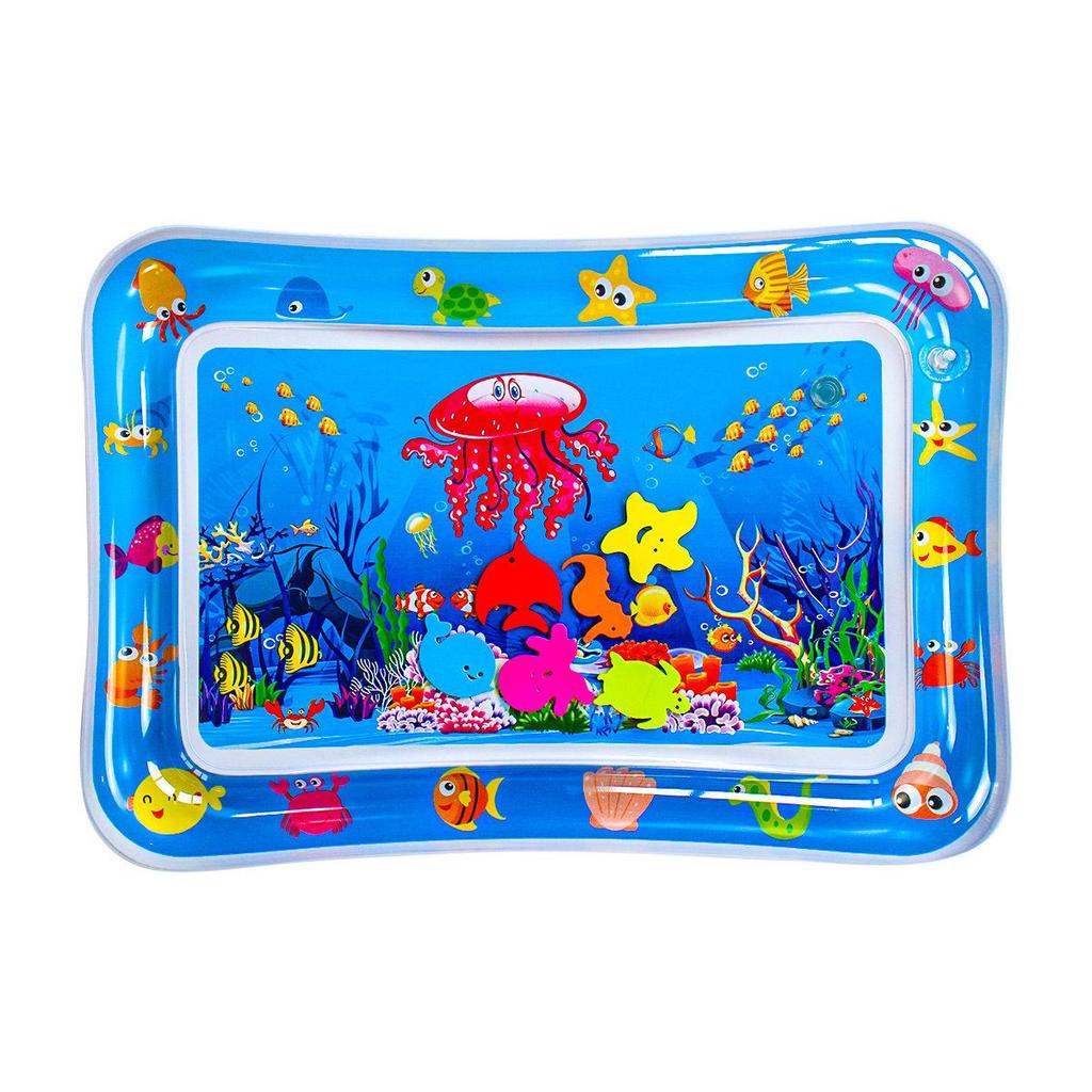 30-Silk Thickened PVC Inflatable Water Mat for Baby and Toddler Crawling, Summer Cooling Ice Pad Cushion