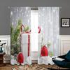 2 Pieces, Christmas Tree Snowflake Gift Ball Curtains -30% Blackout - Suitable for Living Room, Bedroom, Kitchen, Home Decoratio