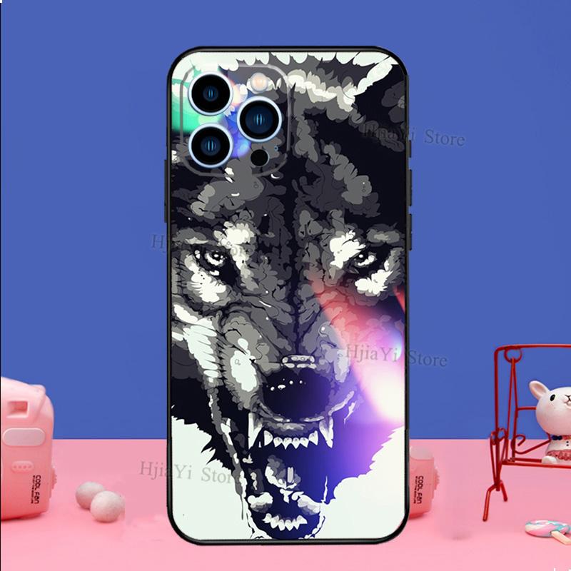 Il Lupo Cassa Del Telefono Per il iPhone Samsung Galaxy Redmi Xiaomi Oppo OnePlus Nota SA 7 8 9 10 11 12 13 14 20 21 22 23 53 54 Pro Max Plus Ultra Molle di TPU