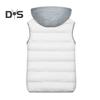 Women Winter Vest Coat Hooded Color Matching Zipper Closure Drawstring Sleeveless Padded Thick Waterproof Windproof Soft Warm Lady Waistcoat