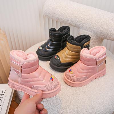 Girls Fleece Thickened Non-slip Snow Boots Winter Children's Large Cotton Boots Boys Soft-soled Waterproof Foreign Winter Boots