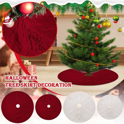Christmas Ornament Knit Striped 36/48IN Tree Skirt